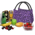 thumbnail image 3 of Disketp Purple Leopard Bolsa Térmica Estampada, Bolsa Térmica Aislante para Almuerzo, Playa y Campamento, 3 of 6