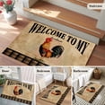 thumbnail image 6 of WELCOME TO MY FARMHOUSE Washable Small Entryway Area Rugs 2'x3', Country Rooster Brown Stripe Red Barn Retro Low Pile Throw Rug Non-Slip Sturdy Edge Binding Carpet for Front Door Floor Room Entry, 6 of 9