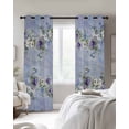 thumbnail image 4 of Purple White Flowers Blackout Curtains for Bedroom Living Room Darkening Curtains 96 Inches Long Spring Farmhouse Botanical Floral Window Curtain 2 Panels Set Window Treatment Grommet Drapes 52"x96", 4 of 9
