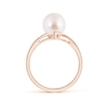thumbnail image 2 of ANGARA Solitaire Japanese Akoya Cultured Pearl Bypass Split Shank Ring in 14K Rose Gold for Women | June Birthstone, Birthday, Anniversary, Jewelry Gift for Women | Pearl Ring, 2 of 9