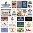 thumbnail image 2 of Letrero de hojalata vintage de cerveza belga, placa de metal decorativa de cerveza alemana, letrero de pared retro para pub, bar, cueva de hombre, club, decoración de pared, 2 of 5