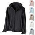 thumbnail image 1 of CFLVAEK Plus Size Womens UPF 50+ Sun Protection Shirts Lightweight Full Zip Long Sleeve Jackets with Hood Summer Hiking Fishing Rash Guard with Pockets, 1 of 6