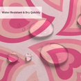 thumbnail image 4 of Pink Heart Shower Curtain Valentines Romantic Love Heart Cute Bathroom Accessories, Chic Retro 70s Heart Design Happy Valentines Bathroom Decor Set with Hooks 72X72IN, 4 of 6