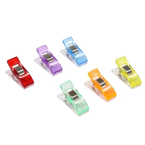 Small Sewing Fabric Clips,48 Pcs Mini Multipurpose Quilt Clips for Quilting Crafts,Assorted Bright Colors with Plastic Box (Multicolored)
