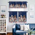 thumbnail image 2 of Independence Day Dog Cat Kitchen Curtains Valances and Tiers Set of 3 Watercolor Red Blue Stripe Star Flag Firework Blue Tier Curtains and Valance with Rod Pocket for Small Windows, 27.5"x36", 2 of 9