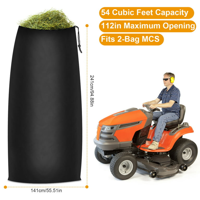 Black 96 X 56 Inch Lawn Tractor Leaf Bag Garden Waste Bags Garden Leaf  Container Bags With Drawstring Reusable Yard Leaf Bag Applicable For All  Lawn T