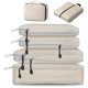 thumbnail image 1 of Bolsa Organizador de Viaje para Maletas Compresión, 6pcs Bolsas Organizadora de Equipaje Viaje Accesorios, Impermeable Bolsas para Viaje Organizadoras Packing Cubes, Blanquecino, 1 of 4