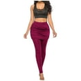 thumbnail image 1 of Jsaierl Slim Fit Skirt Running Workout Leggings Solid Color Pants with Pockets, 1 of 7