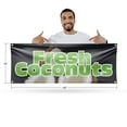 thumbnail image 2 of Fresh Coconuts Banner Sign 18 Inch x 48 Inch | 13 oz Vinyl with Metal Grommets | Heavy-Duty Single-Sided Outdoor Durable Printed High-Quality Weatherproof | Made in the USA, 2 of 6