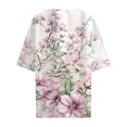 thumbnail image 4 of Button Down Shirts for Women Summer 2026 Boho Floral Printed Short Sleeve Tops Cottn Linen Beach Vacation Blouses, 4 of 5