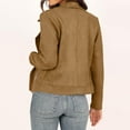 thumbnail image 5 of Dyegold Womens Fall Jacket Ladies Fashion Tops Leather Jacket For Women Leather Blazer Fall Outfits Fall Fashion 2023 ​Christmas ​Olive Green Jacket ​Sale, 5 of 7