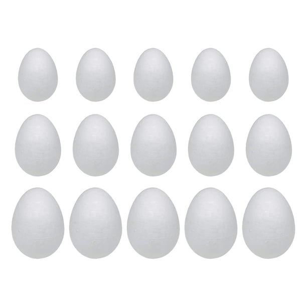 Huevos de Pascua Pintables Versátiles Suaves Blancos Sin Terminar Artesanía de Huevos de Espuma Manualidades 15 piezas mixtas