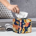 thumbnail image 4 of Kdxio fall Pumpkin Daisy Print Tissue Box Cover,Square Decorative PU Leather Facial Paper Case Organizer Holder Dispenser for Bathroom,Night Stands,Desk,Car 5.2''X5.2''X5.2'', 4 of 6