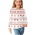 thumbnail image 5 of Odeerbi Kids Girls Fall Winter Basic Layering T-Shirt Christmas Basic Tees 3-14 Years Kids Christmas Print Pullover Long Sleeve Top Base Layer Shirt Kids Clothes Red, 5 of 6