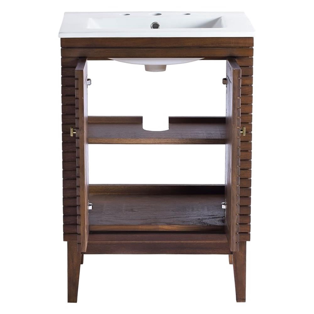 Ledger 24" Bathroom Vanity Walnut White EEI-5114-WAL-WHI