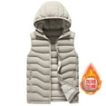 thumbnail image 5 of Afuyipoi Mens Puffer Vest with Detachable Hood, Zip Up Quilted Jacket with Zipper Pocket Fall Winter Outerwear Khaki 3XL, 5 of 7