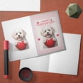 thumbnail image 3 of Happy Valentine's Day Bichon Frise Brings Love Heart 5x7in Folded Greeting Card Bichons Dog Lovers Gifts Idea Single Note Card with Envelope - 02028, 3 of 5