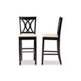 thumbnail image 3 of Baxton Studio Calista Modern and Contemporary Sand Fabric Upholstered and Espresso Brown Finished Wood 2-Piece Bar Stool, 3 of 7