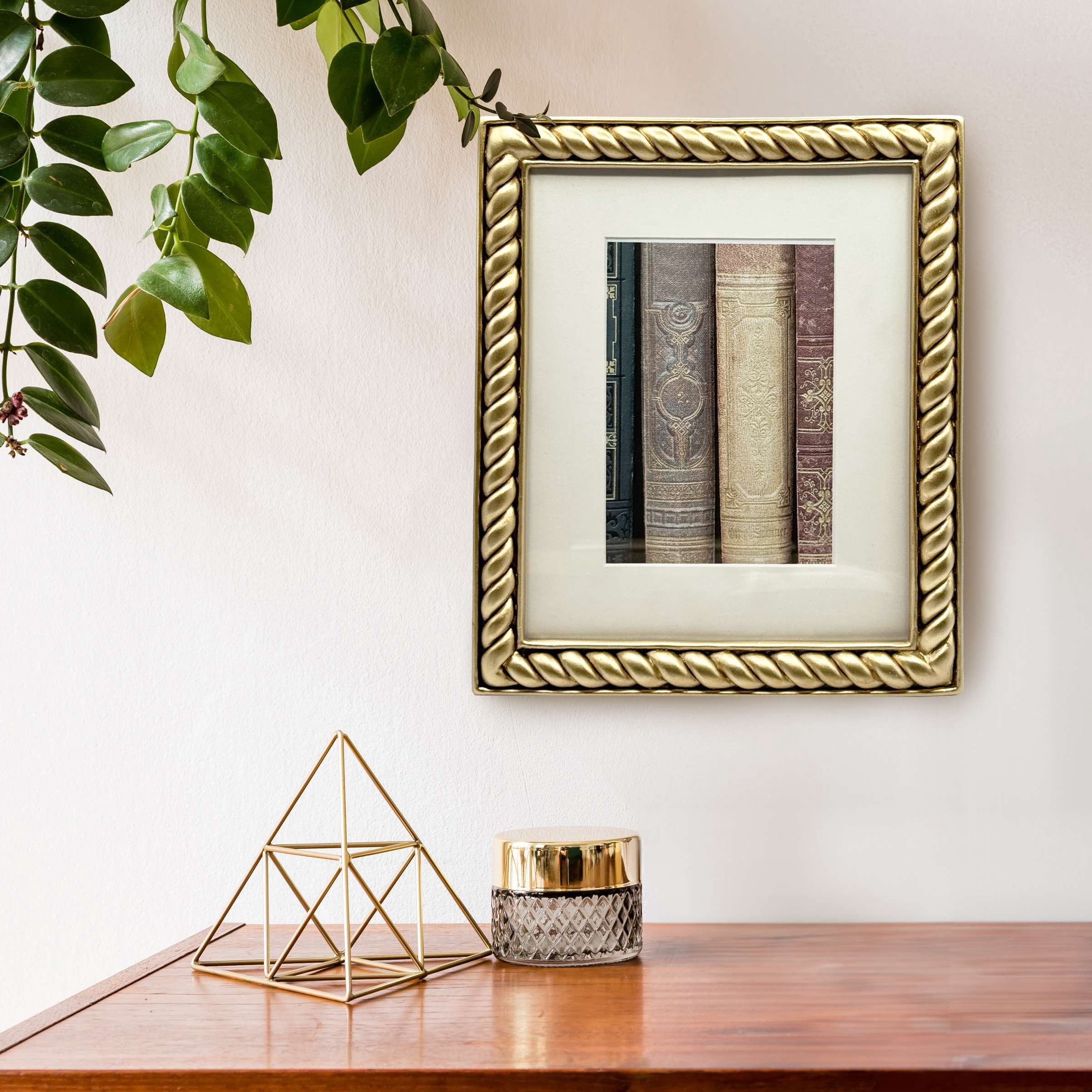 OneDesign Home 8x10 Gold Rope Picture Frame