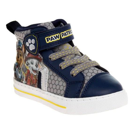 Nickelodeon Paw Patrol Toddler Boys Sneakers with 2 White Lights, Navy Gray, Size: 11