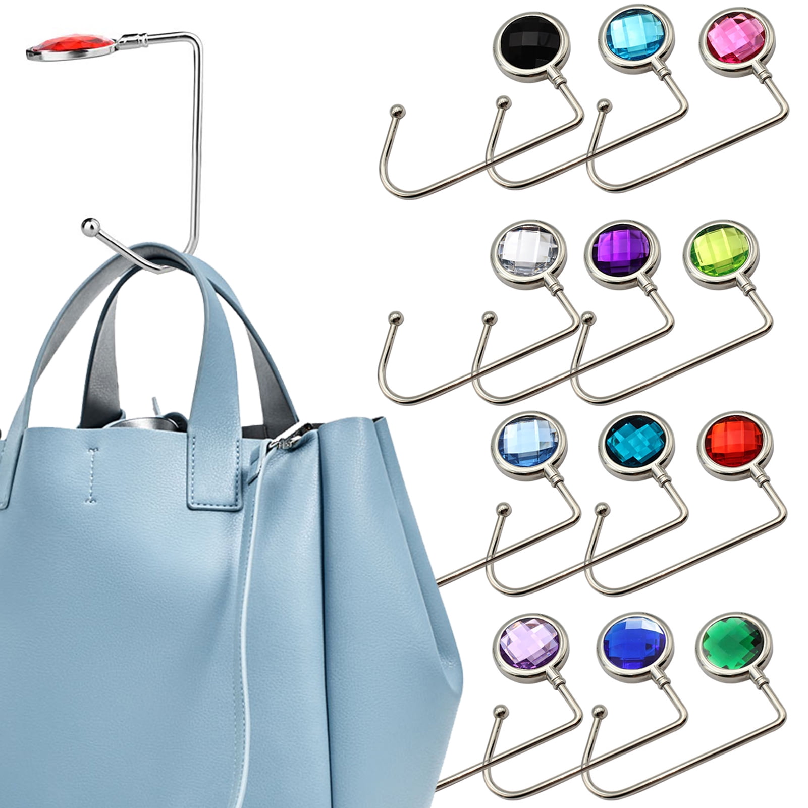 Cheers US Purse Hook Long Handbag Hanger for Table Desk, Creatiee Portable  Bag Holder Under Counter Handbags Hook for Women Girl