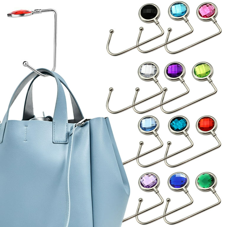 Travelwant Purse Hook Long Handbag Hanger for Table Desk, Creatiee Portable  Bag Holder Under Counter Handbags Hook for Women Girl 