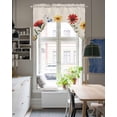 thumbnail image 4 of Sunflower Floral Swag Valances for Windows, Small Curtains Drapes, Summer Pastoral Spring Botanical Kitchen Window Curtains Over Sink Rod Pocket Window Treatment Valance for Bedroom/Bathroom 56"x36", 4 of 5