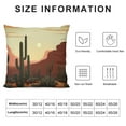 thumbnail image 6 of Shangniulu Ambesonne Cactus Throw Pillow Cushion Cover, Arid Country Landscape with Sunset in Stone Desert Saguaro and Mountains, Decorative Square Accent Pillow Case, 18" X 18", Yellow Brown Redwood, 6 of 6