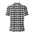 thumbnail image 4 of Rocae Black Tartan Plaid for Men's Short Sleeve Polo Shirt, Quick Drying Performance Moisture Wicking Sports Men's Golf Shirt Large, 4 of 9