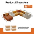 thumbnail image 2 of Modular Sectional Sofa, Teddy Fleece Compressed Couch, Boneless Design L-Shaped Sofa with Chaise Lounge, Free Combination Arrange in Any Shape, No Assembly Cloud Sofa for Living Room Small Apartment, 2 of 8