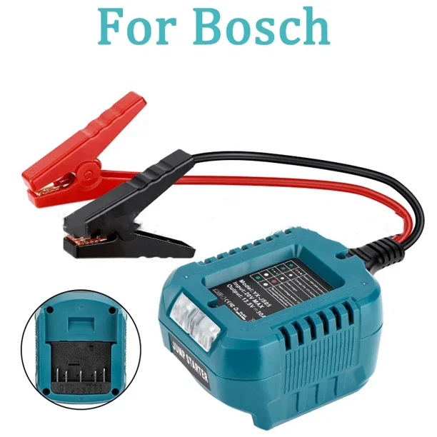 Jump Starter Adaptador para Bosch Baterías de 18V, Adaptador de Cable de Refuerzo Automático de 13.5V con Luces LED, Cables Portátiles Car Jump para Arranque de Salto Baterías Muertas O Débiles (S...