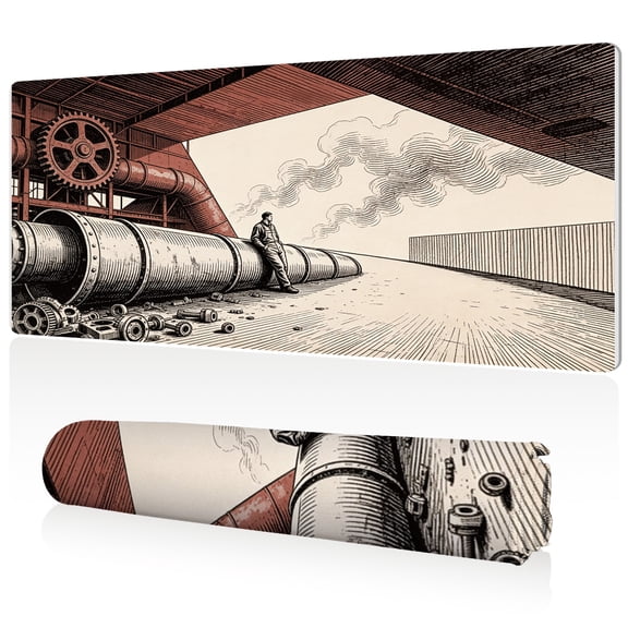 LIVEKEY Industrial Worker Mouse Pad 80x40x0.3cm Extra Large Full Desk Coverage Durable Easy Clean Non Slip Stitched Edges for Gaming and Office