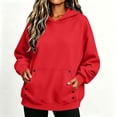 thumbnail image 5 of SYwaren Women's Casual Hoodies Solid Color Long Sleeve Button Pocket Loose Fit Pullover Sweatshirt, 5 of 8