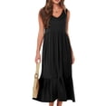 thumbnail image 1 of Vestido largo Lucakuins Moda de verano sin mangas cuello en V, 1 of 9