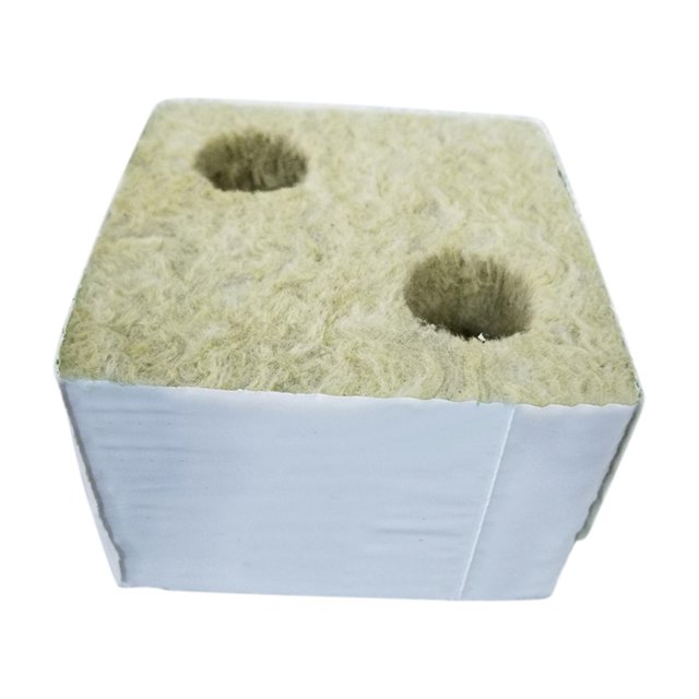 Bloque de lana de roca para plántulas hidropónicas y propagación de plantas: tapones de arranque de un solo orificio de 4 pulgadas (paquete de 30)