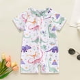 thumbnail image 2 of REDARER Boys Dinosaur Print Rash Guard, White Multicolor Short Sleeve One Piece Swimsuit UPF 50+,18-24 Months, 2 of 4