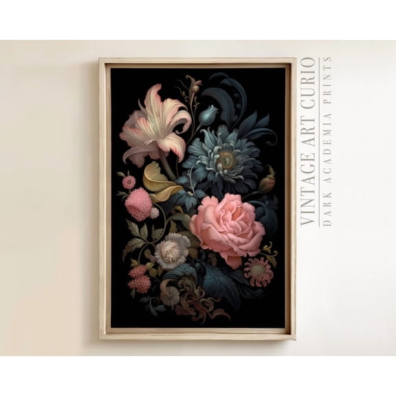 Victorian Floral Art Print, Gothic Botanical Decor Home Decor #2858, 8x12 UNFRAMED