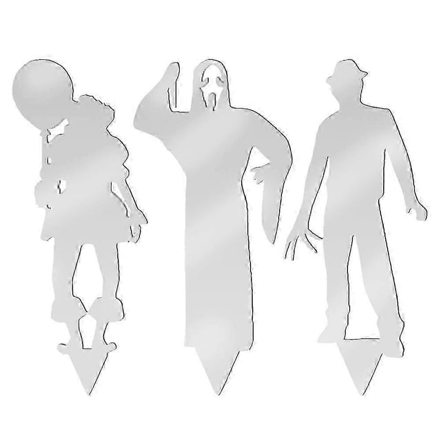 Halloween Horror Movie Character Witch Yard Signs with Stakes Scary Silhouette Decoration for Outdoors Yard Lawn Garden