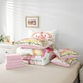thumbnail image 4 of Erosebridal Cartoon Castle Bed in a Bag Queen size, Rainbow Flower Bed Set, Princess Style Decor, Reversible 7pcs, 4 of 5