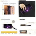 thumbnail image 2 of TSOVTHRID Purple Skull Print Handbag and Wallet Top Handle Purse with PU Matching Wallet, Black Tote Shoulder Bag Top Handle Bag Satchel Handbag for Women Shopping Working, 2 of 7