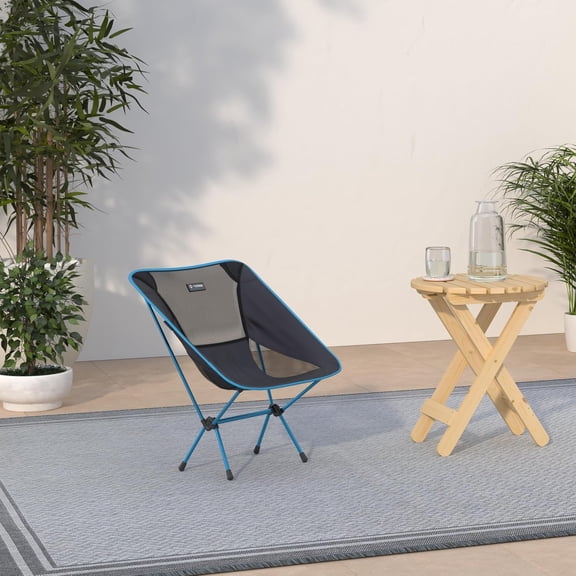 Chair One Original Lightweight Compact Collapsible Camping Chair Black/Blue, 2.1lbs Outdoor Chairs, Camping Chairs for Adult, Portable Chairs for Outside, Backpacking, Picnic, Adventures