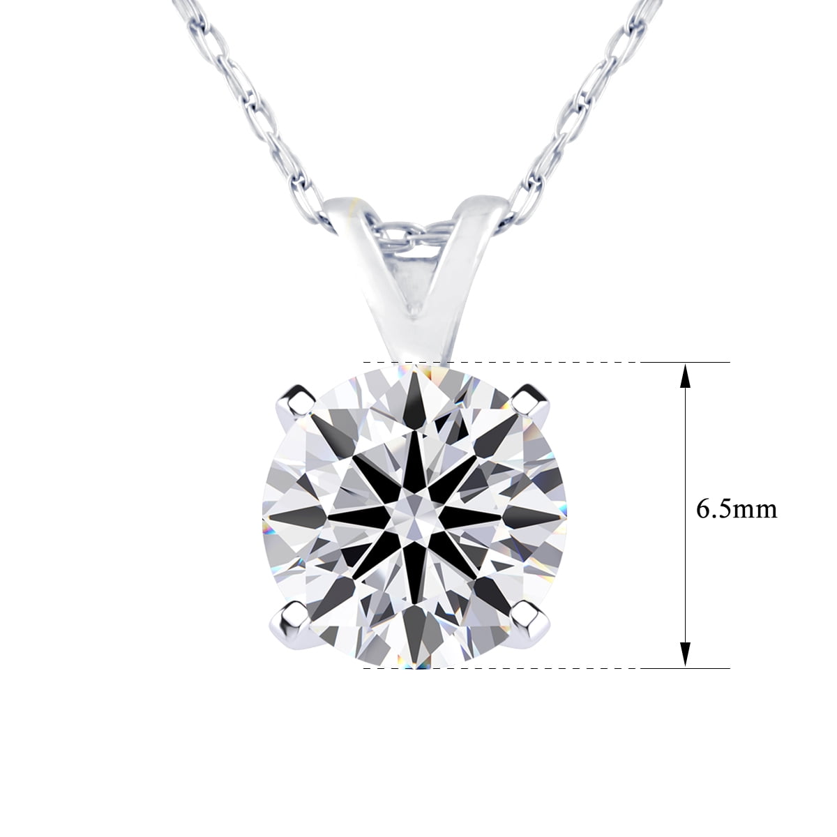 SuperJeweler 1 Carat Lab Grown Diamond Pendant Necklace in 14K White Gold for Women