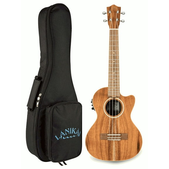 Lanikai Model ACST-CET Acoustic Electric Solid Acacia Top Tenor Ukulele w/ Bag