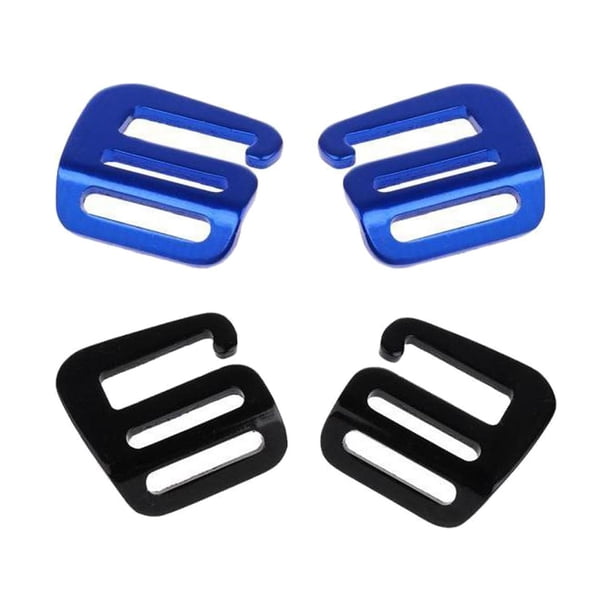 2 pares de hebillas de 25 mm para correas de mochila, ganchos en G y herrajes para correas de equipaje. Negro y azul