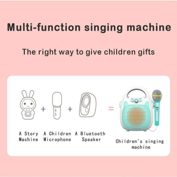 justharion Enfants Karaoké Machine à Chanter Jouets Microphone Intérieur Extérieur Enfants Jouet Portable Bleu
