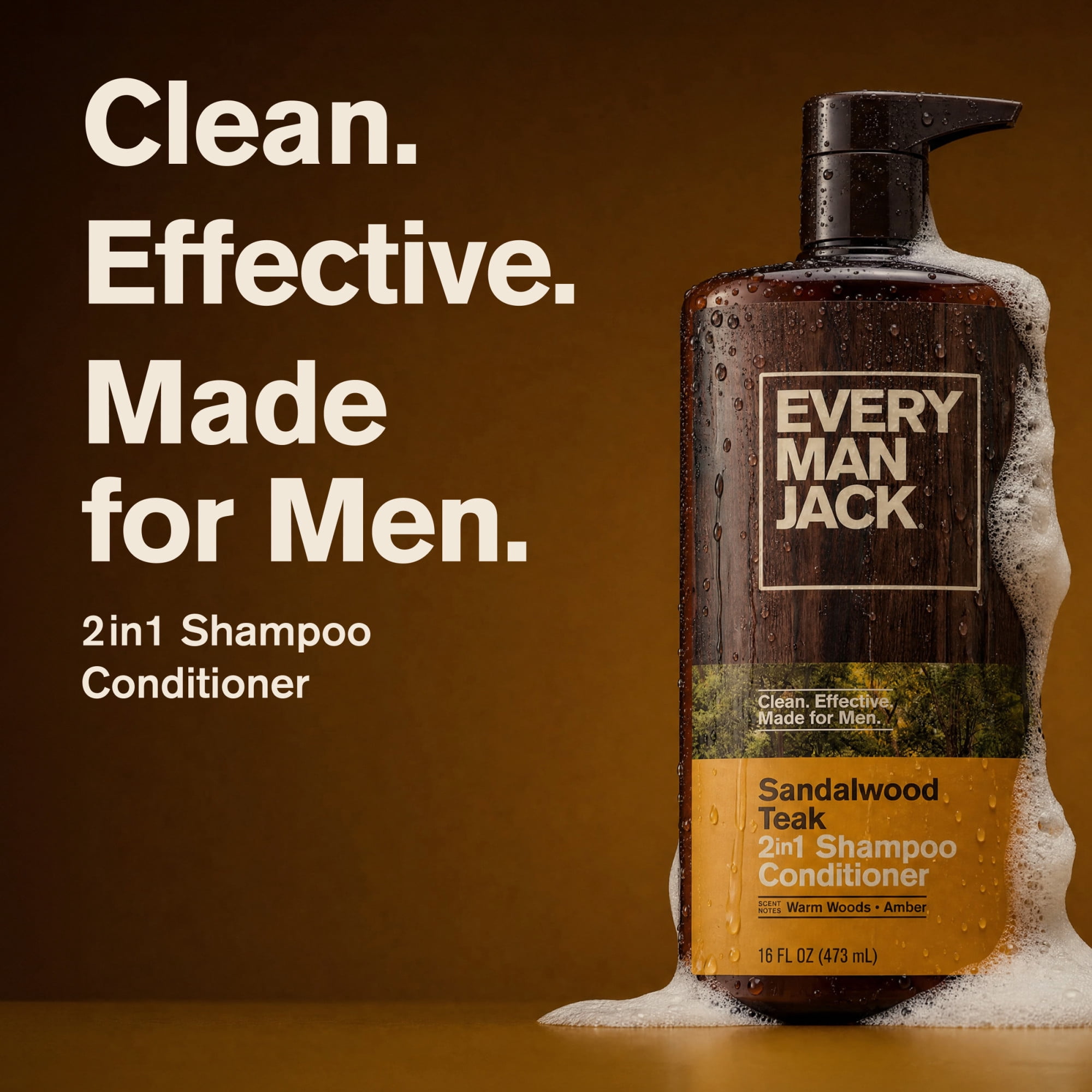 Every Man Jack Sandalwood Teak Daily 2-in-1 Shampoo and