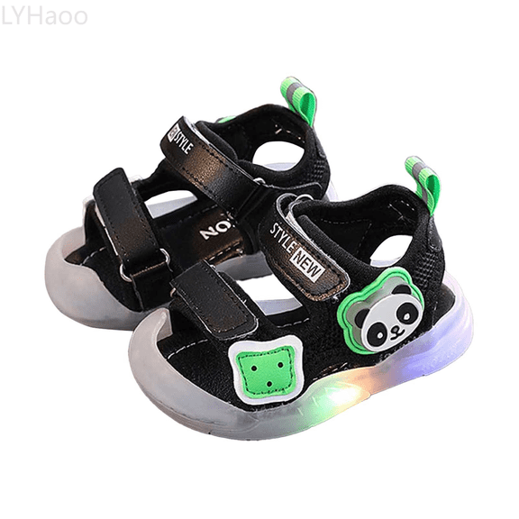LYHaoo Boys Sandals Summer Soft Sole Walking Shoes For 1 3 Year Old Boys And Girls Light Up Sandals For Toddlers Kick Beach Shoes Sizes 6.5 Little Kid(16)