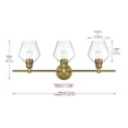 thumbnail image 3 of Gene 3 light Brass and Clear glass Wall sconce, 3 of 7
