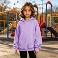 thumbnail image 2 of Abtuhar Fall Winter Hooded Sweatshirt Pullover for Girls Solid Long Sleeve Tops with Pockets Thumb Hole Style, 2 of 5