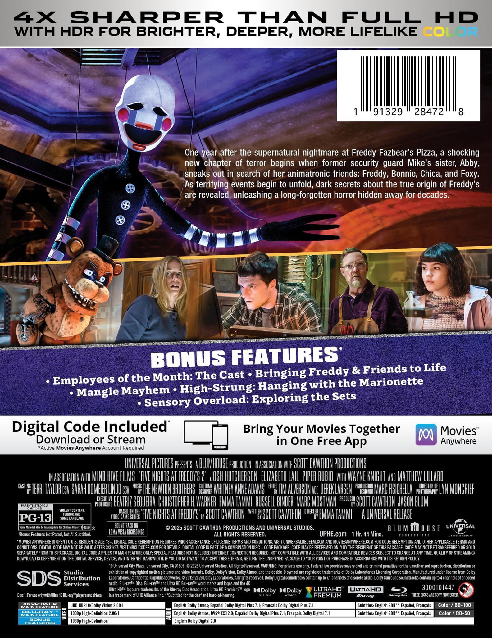 Five Nights at Freddy's 2 (Steelbook) (4K Ultra HD + Blu-ray + Digital Copy), Horror, Blumhouse